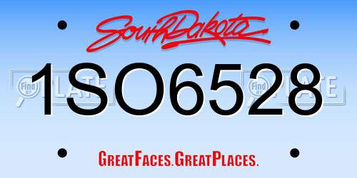 1SO6528 South Dakota License Plate
