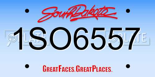 1SO6557 South Dakota License Plate