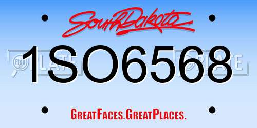 1SO6568 South Dakota License Plate