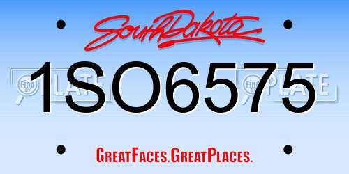 1SO6575 South Dakota License Plate
