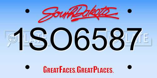 1SO6587 South Dakota License Plate