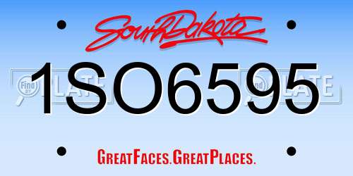 1SO6595 South Dakota License Plate
