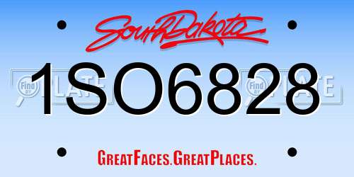 1SO6828 South Dakota License Plate