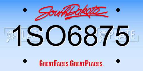 1SO6875 South Dakota License Plate