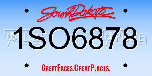 1SO6878 South Dakota License Plate