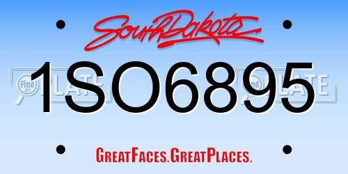 1SO6895 South Dakota License Plate