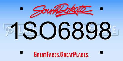 1SO6898 South Dakota License Plate