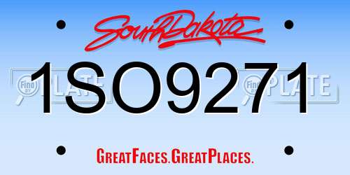 1SO9271 South Dakota License Plate