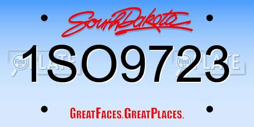 1SO9723 South Dakota License Plate