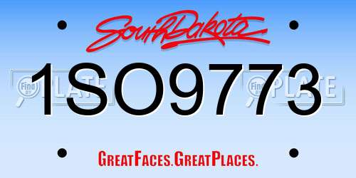 1SO9773 South Dakota License Plate