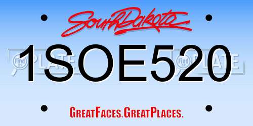 1SOE520 South Dakota License Plate