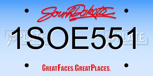1SOE551 South Dakota License Plate