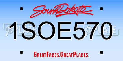 1SOE570 South Dakota License Plate
