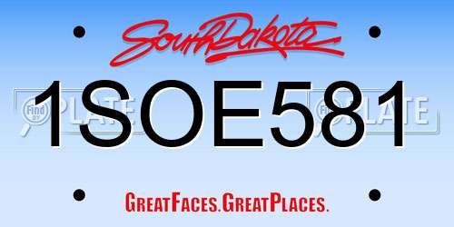 1SOE581 South Dakota License Plate