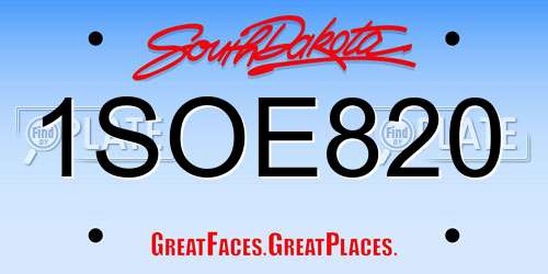 1SOE820 South Dakota License Plate