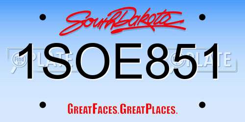 1SOE851 South Dakota License Plate