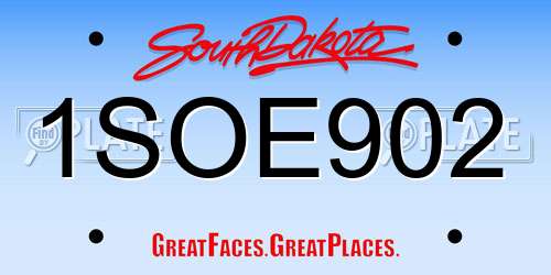 1SOE902 South Dakota License Plate