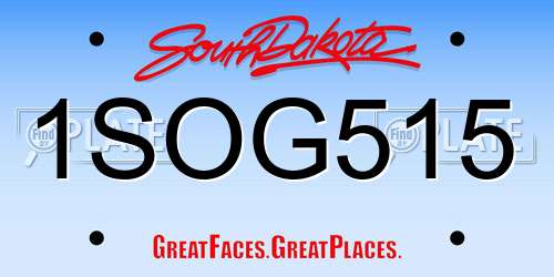 1SOG515 South Dakota License Plate