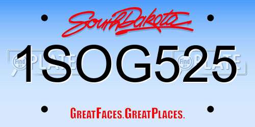 1SOG525 South Dakota License Plate