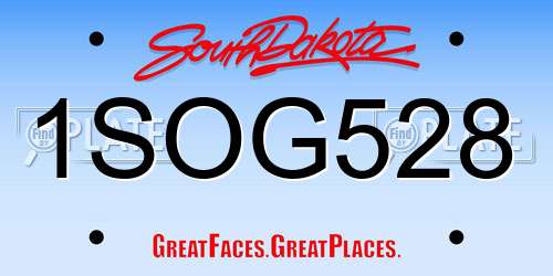 1SOG528 South Dakota License Plate