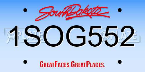 1SOG552 South Dakota License Plate