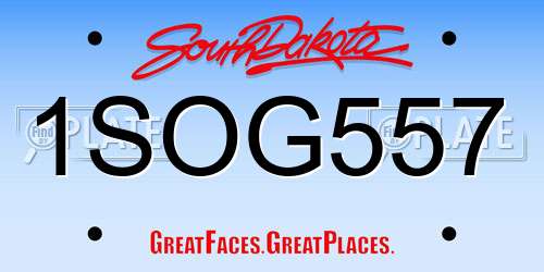 1SOG557 South Dakota License Plate