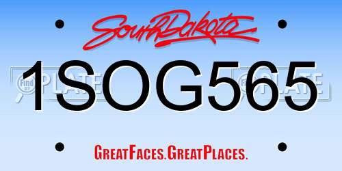 1SOG565 South Dakota License Plate