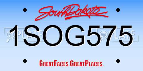 1SOG575 South Dakota License Plate