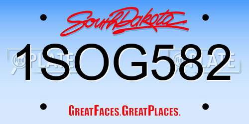 1SOG582 South Dakota License Plate