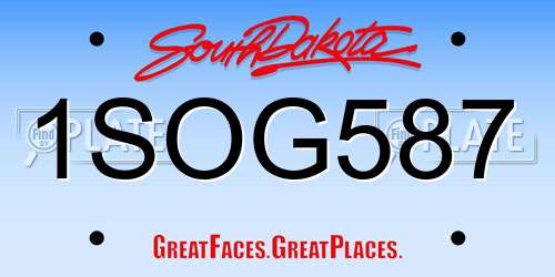 1SOG587 South Dakota License Plate