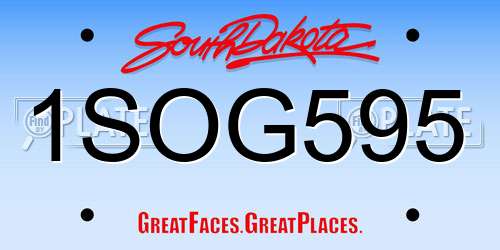 1SOG595 South Dakota License Plate