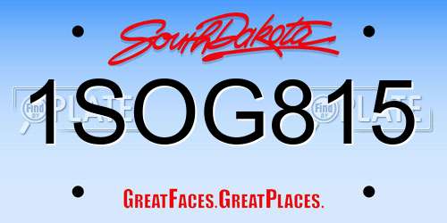 1SOG815 South Dakota License Plate