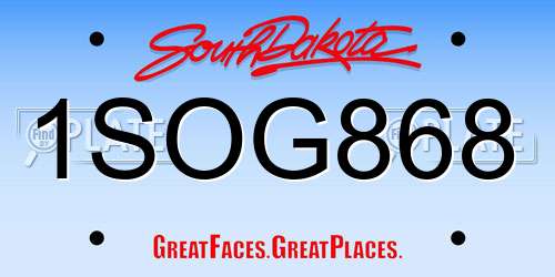 1SOG868 South Dakota License Plate