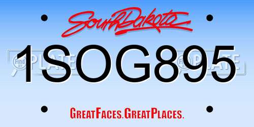 1SOG895 South Dakota License Plate