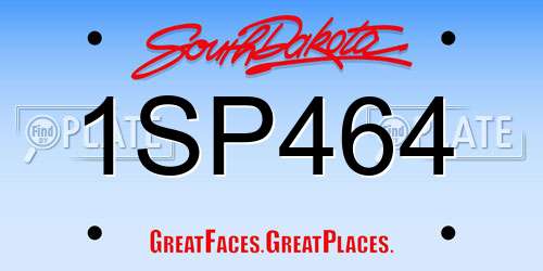 1SP464 South Dakota License Plate
