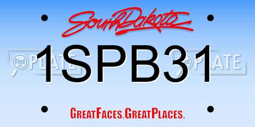 1SPB31 South Dakota License Plate