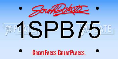 1SPB75 South Dakota License Plate