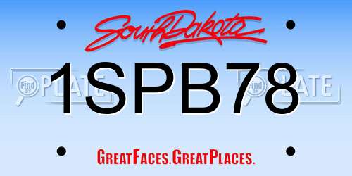 1SPB78 South Dakota License Plate