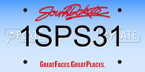 1SPS31 South Dakota License Plate