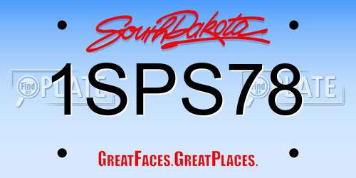 1SPS78 South Dakota License Plate