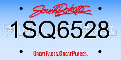 1SQ6528 South Dakota License Plate