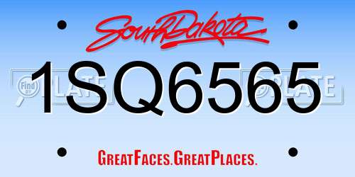 1SQ6565 South Dakota License Plate