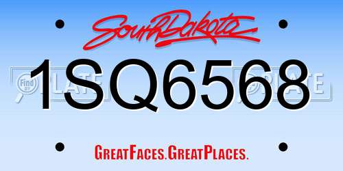 1SQ6568 South Dakota License Plate