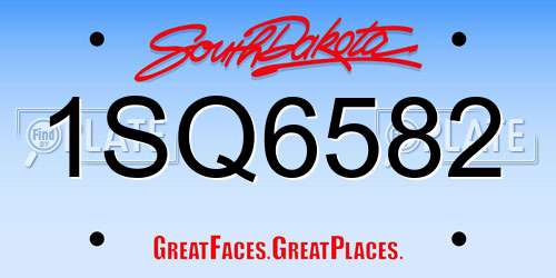 1SQ6582 South Dakota License Plate