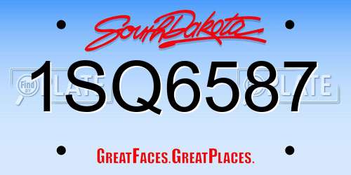1SQ6587 South Dakota License Plate