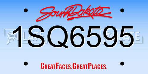 1SQ6595 South Dakota License Plate