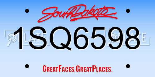 1SQ6598 South Dakota License Plate