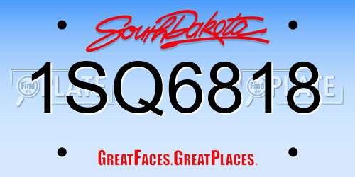 1SQ6818 South Dakota License Plate