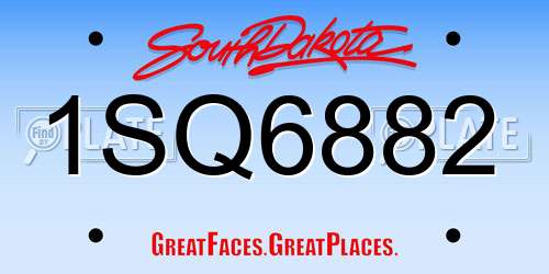 1SQ6882 South Dakota License Plate