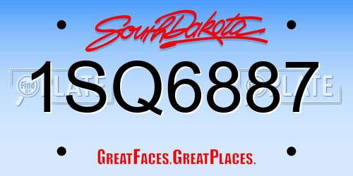 1SQ6887 South Dakota License Plate